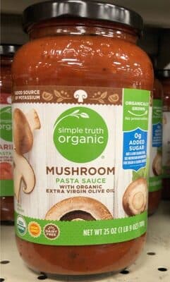 Mushroom Pasta Sauce With Extra Virgin Olive Oil