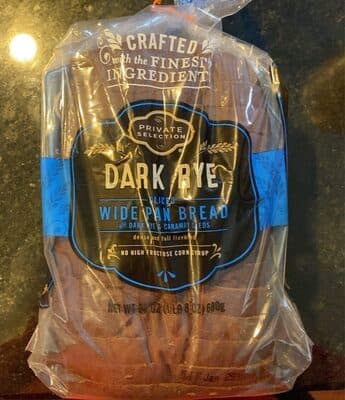 Dark Rye Sliced Wide Pan Bread With Dark Rye & Caraway Seeds