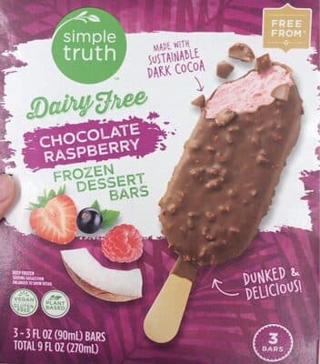 Chocolate Raspberry Dairy Free Frozen Dessert Bars