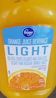 Light Orange Juice Beverage