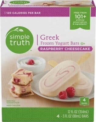 Raspberry Cheesecake Greek Frozen Yogurt Bars