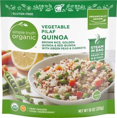 Vegetable Pilaf Brown Rice, Golden Quinoa & Red Quinoa with Green Peas & Carrots