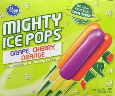 Mighty Ice Pops, Grape, Cherry, Orange