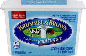 BRUMMEL & BROWN BUTTERY SPREAD, 10% NONFAT YOGURT, 35% VEGETABLE OIL SPREAD