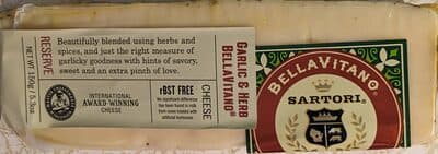 Garlic & Herb Bellavitano Cheese