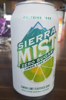 Sierra Mist zero sugar lemon lime soda