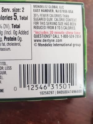 Ice Spearmint Flavored Sugar Free Gum