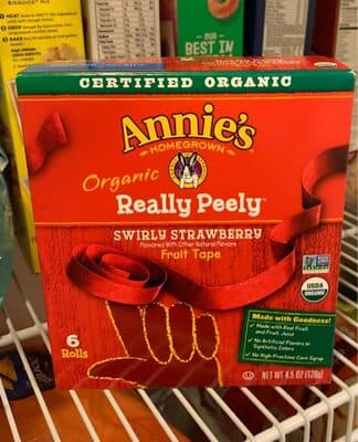 Organic Swirly Strawberry Fruit Tape Rolls