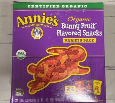 Organic Bunny Fruit Flavored Snacks