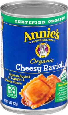 Organic Cheese Ravioli in Tomato & Cheese Sauce