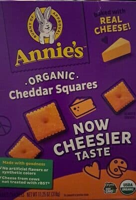 Organic Squares Baked Snack Crackers, Cheddar