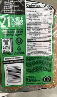 21 Whole Grains and Seeds Organic Sandwich Rolls