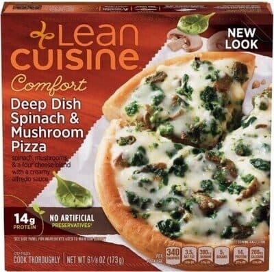 Deep Dish Spinach & Mushroom Pizza with a Creamy Alfredo Sauce