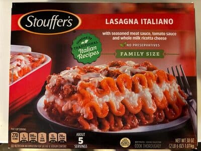 Lasagna Italiano With Seasoned Meat Sauce, Tomato Sauce And Real Low Fat Ricotta Cheese