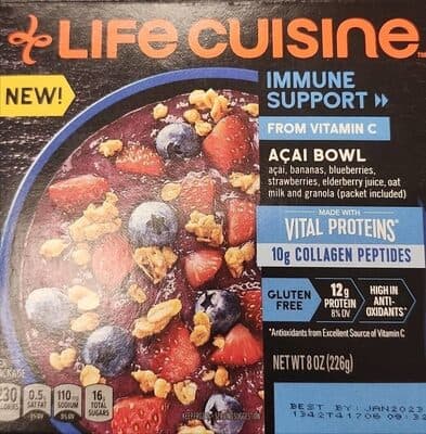 Life cuisine immune support acai bowl