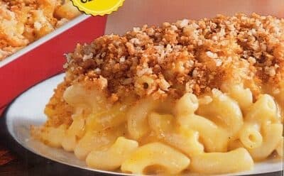 Baked Macaroni & Cheese Macaroni Pasta in a Creamy Mild Cheese Sauce Topped with Crunchy Buttery Bread Crumbs