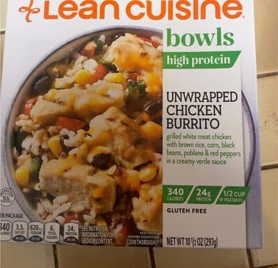 Unwrapped Chicken Burrito Grilled White Meat Chicken With Brown Rice, Corn, Black Beans, Poblano & Red Peppers In A Creamy Verde Sauce