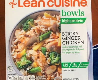 Sticky Ginger Chicken White Meat Chicken With Rice, Vegetables & Almonds In A Ginger Soy Sauce
