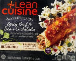 Spicy Beef & Bean Enchilada Shredded Beef & Bean Enchilada in a Spicy Chile Sauce with Mexican-Style Rice