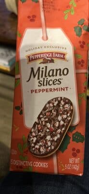 Milano Slices Peppermint Cookies