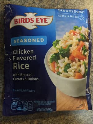 Seasoned Chicken Flavored Rice with Broccoli, Carrots & Onions
