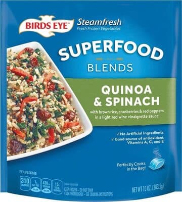 Quinoa & Spinach Power Blend with Whole Grains, Red Bell Peppers, Sweetened Dried Cranberries and Chickpeas in an Apple Cider Vinaigrette Sauce