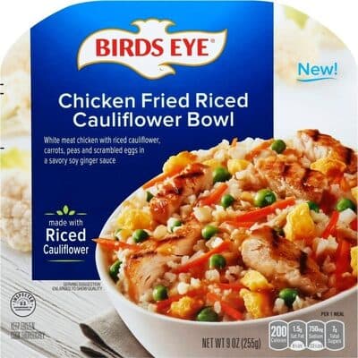 Chicken Fried Riced Cauliflower White Meat Chicken With Riced Cauliflower, Vegetables And Scrambled Eggs In A Soy Ginger Sauce