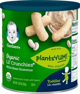 Organic lil crunchies white bean hummus canister