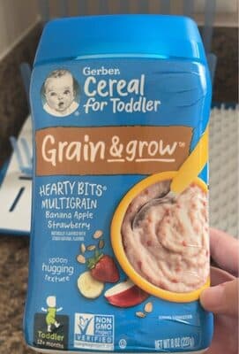 Grains and grow cereal for toddler