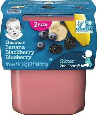 Gerber Natural for Baby Wonder Foods 2nd Foods Ban Black Blue Sleeve