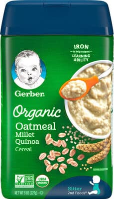 Organic oatmeal millet quinoa cereal baby food