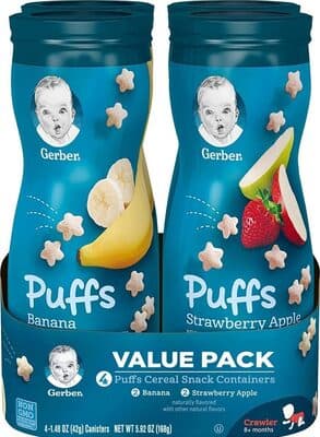 Puffs banana strawberry apple