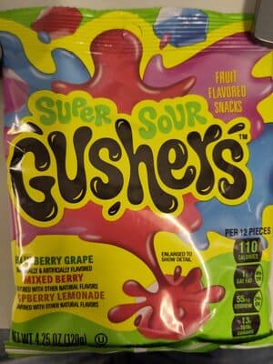 Super Sour Berry Fruit Flavored Snacks, Mixed Berry, Blueberry Grape, Raspberry Lemonade