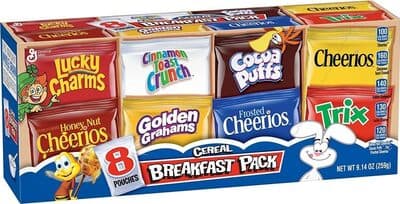 Assorted Breakfast Cereal Pouches