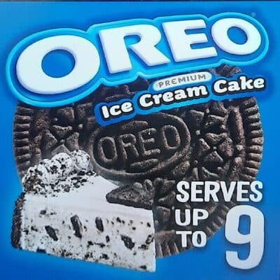 Oreo Creamy Vanilla Ice Cream Flavored with Oreo Cookie Pieces Topped with Whipped Icing Premium Ice Cream Cake