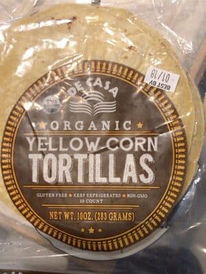 Organic Yellow Corn Tortilla