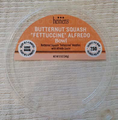 Butternut Squash Fettuccine Alfredo Noodles with Alfredo Sauce Bowl