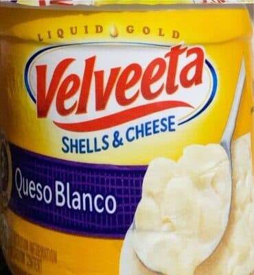 CREAMY MILD CHEESE SAUCE & SHELL PASTA, QUESO BLANCO