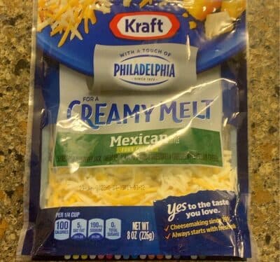 Four Cheese Mexican Style Shredded Monterey Jack, Cheddar, Asadero & Quesadilla Cheeses With Cream Cheese