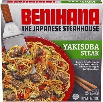 Yakisoba Steak Japanese-Style Noodles with Steak, Grilled Onions, Zucchini, Carrots and Bell Peppers in a Yakisoba Sauce