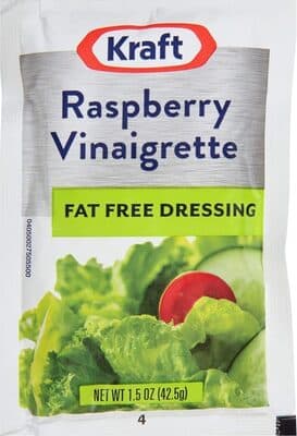 Raspberry vinaigrette fat free salad dressing packets
