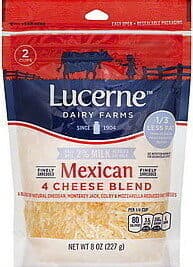 Mexican Style A Blend of Reduced Fat Monterey Jack, Cheddar, Asadero and Queso Quesadilla Finely Shredded 4 Cheese Blend