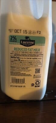 2% Milkfat Reduced Fat Milk