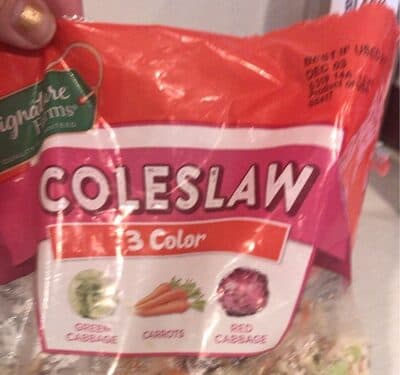 Green Cabbage, Carrots, Red Cabbage Coleslaw
