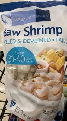 PEELED & DEVEINED, TAIL ON LARGE RAW SHRIMP