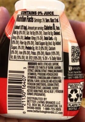 Black Cherry Flavored Energy Liquid Water Enhancer