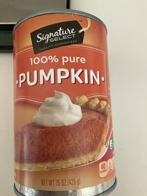 100% Pure Pumpkin Pie