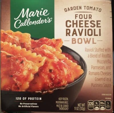 Garden Tomato Four Cheese Ravioli Bowl Stuffed with a Blend of Ricotta, Mozzarella, Parmesan, and Romano Cheeses Covered in a Marinara Sauce
