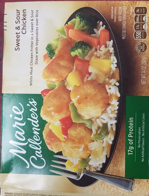 Sweet & Sour Chicken White Meat Chicken Fritter In A Sweet & Sour Glaze With Vegetables Over Rice