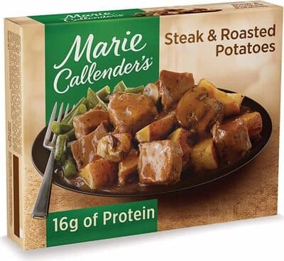Steak & Roasted Potatoes Tender Beef In A Savory Mushroom Gravy With Roasted Red Potatoes And Green Beans